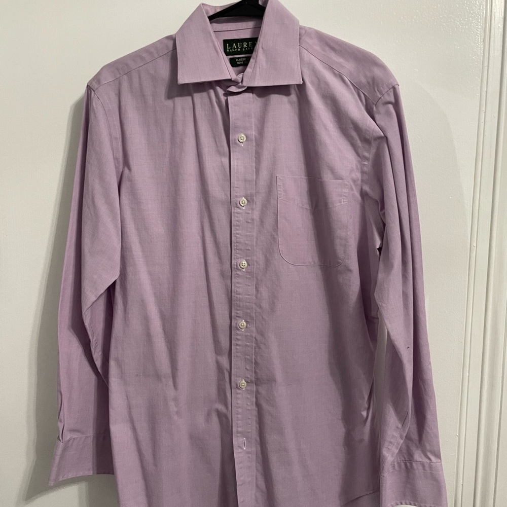 Lauren Ralph Lauren Mens Dress Shirt Medium Lavender